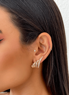 Brinco Ear Cuff com Zircônias