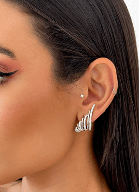 Brinco Ear Cuff com Zircônias