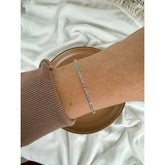 Pulseira em strass multicores - Semijoia prata